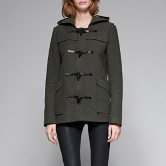 Theory Jackets & Blazers - Theory Olive Green Duffle Camine Toggle Coat sz P